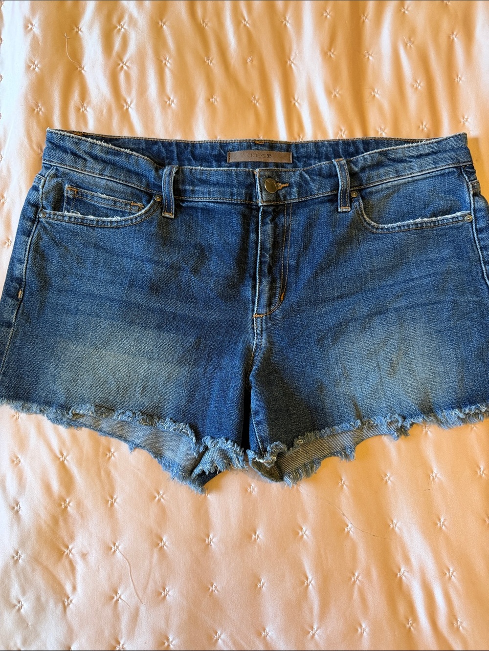 Joe's Jeans Distressed Frayed Hem Denim Shorts - Blue